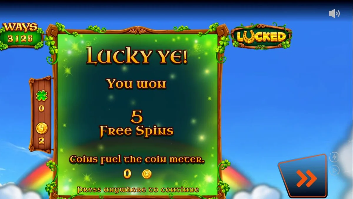 Tampilan visual slot Lucked dengan tema Irlandia yang ceria